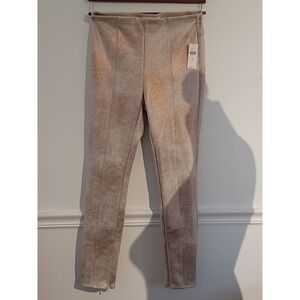 Anthropologie Tan Cream Copper Gold Metallic Leggings Zipper Ankle  Sz 28 USD...